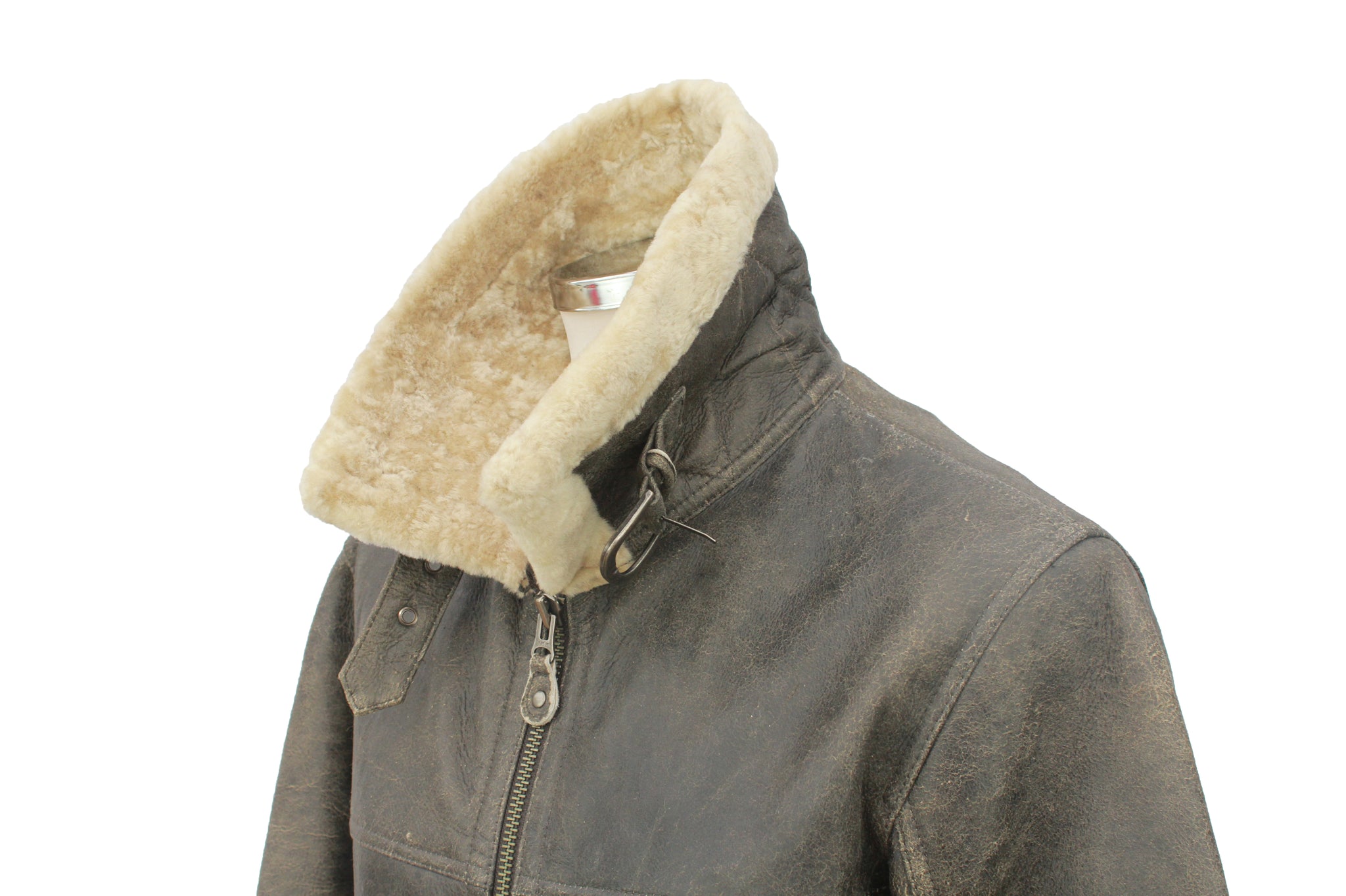 Men's Classic Centre Zip Sheepskin Jacket in Anthracite