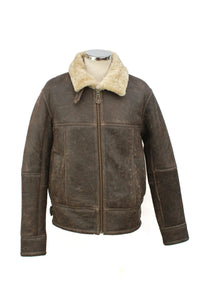 Men's Classic Centre Zip Sheepskin Jacket in Country Forest Distressed
