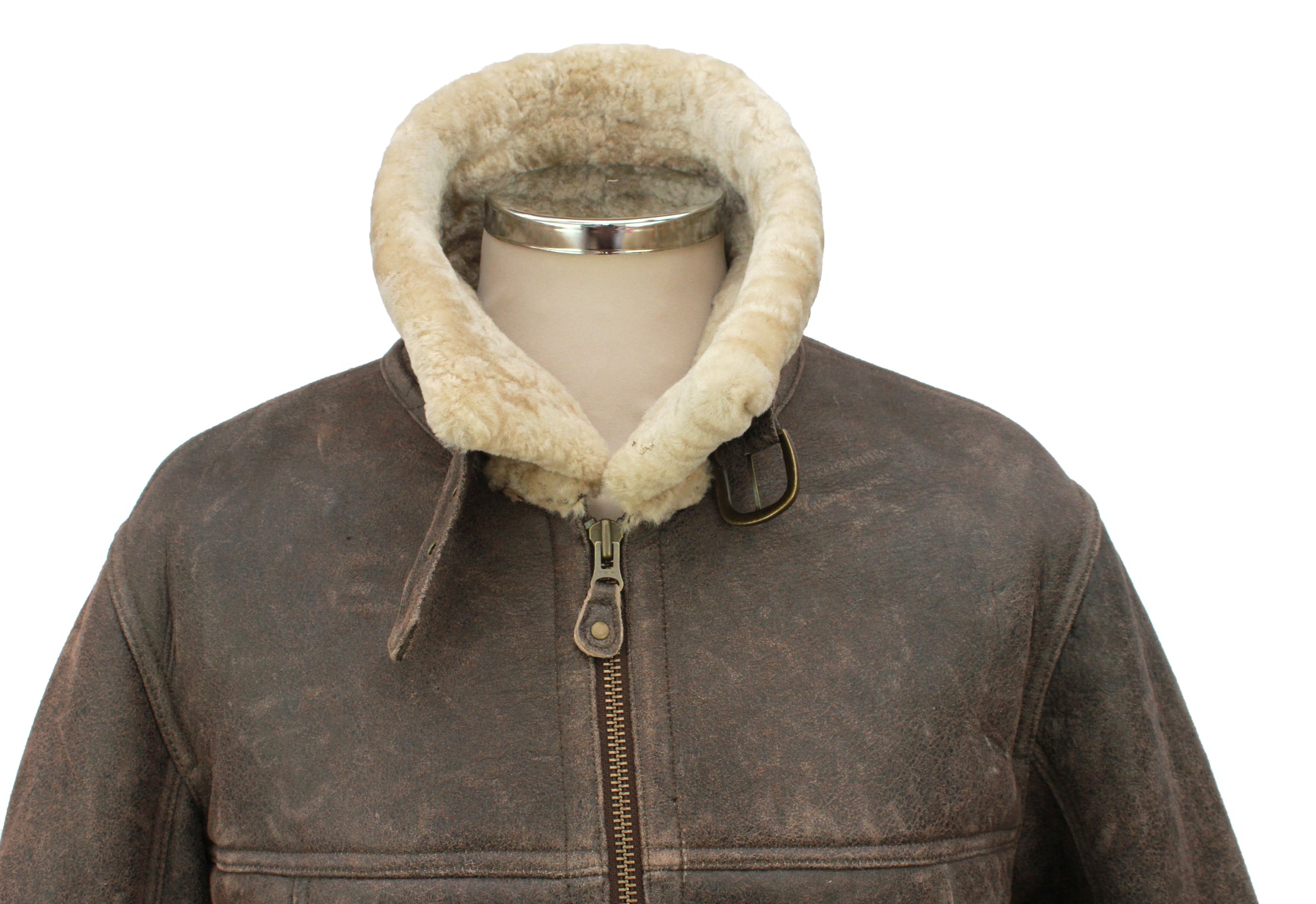 Men's Classic Centre Zip Sheepskin Jacket in Country Forest Distressed